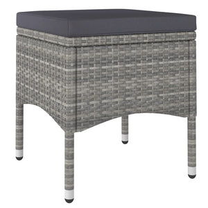 vidaXL 4-Piece Garden Chair and Stool Set Poly Rattan Grey