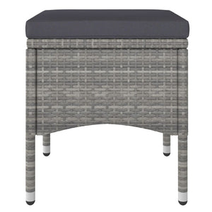 vidaXL 4-Piece Garden Chair and Stool Set Poly Rattan Grey