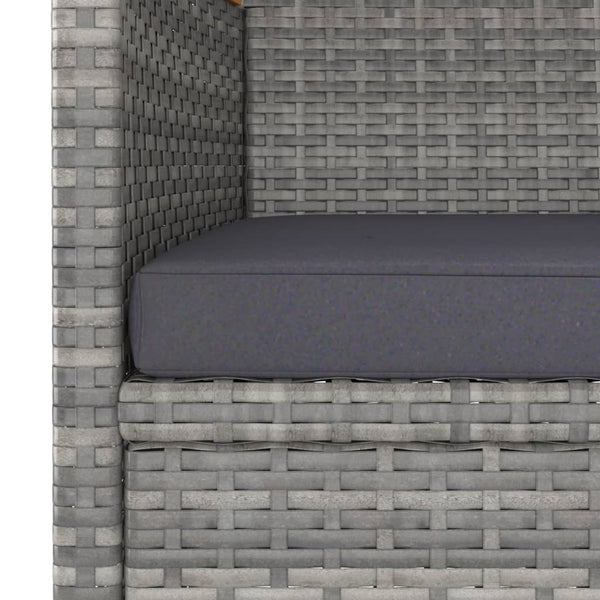 vidaXL 4-Piece Garden Chair and Stool Set Poly Rattan Grey