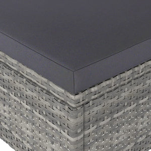 vidaXL 4-Piece Garden Chair and Stool Set Poly Rattan Grey