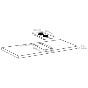 vidaXL Flex Zone Induction Cooktop with 2 Hobs Touch Control 3500 W