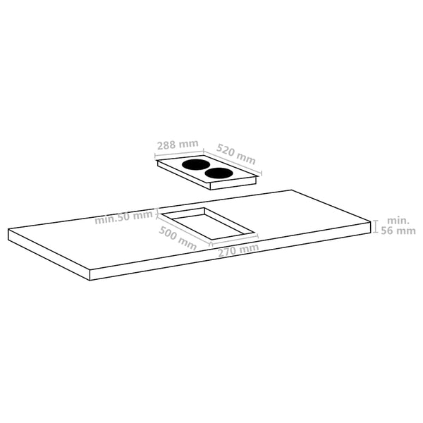 vidaXL Flex Zone Induction Cooktop with 2 Hobs Touch Control 3500 W