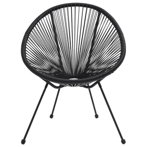 vidaXL Moon Garden Chairs 2 pcs Rattan Black