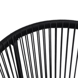 vidaXL Moon Garden Chairs 2 pcs Rattan Black