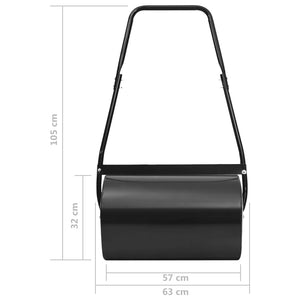 vidaXL Lawn Roller Black 63 cm 50 L