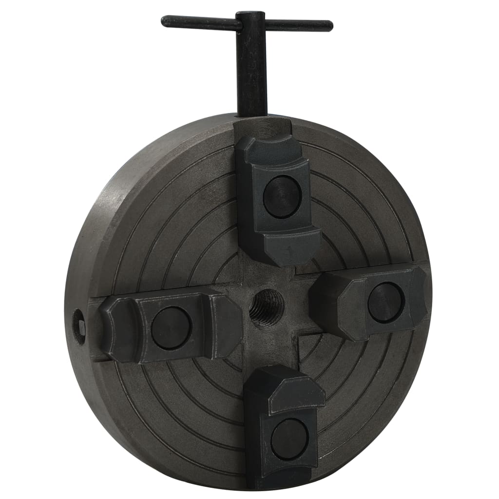 vidaXL 4-Jaw Chuck with M18 Mount Steel Black 150x63 mm