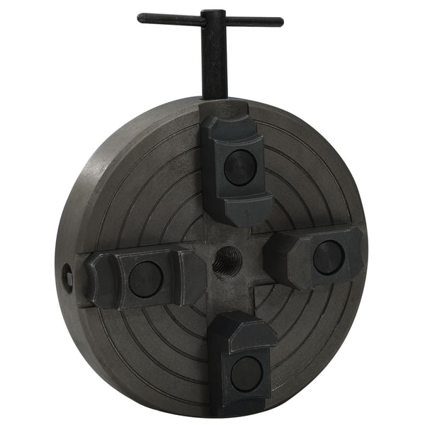 vidaXL 4-Jaw Chuck with M18 Mount Steel Black 150x63 mm