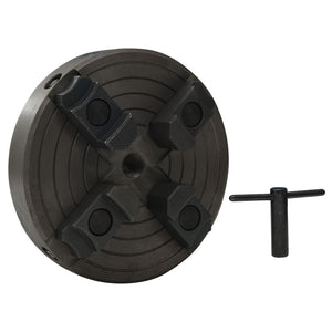 vidaXL 4-Jaw Chuck with M18 Mount Steel Black 150x63 mm