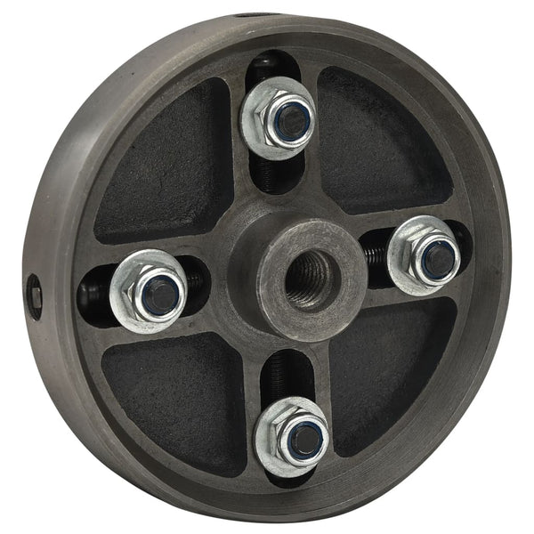 vidaXL 4-Jaw Chuck with M18 Mount Steel Black 150x63 mm