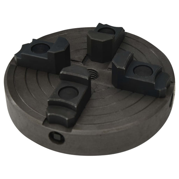 vidaXL 4-Jaw Chuck with M18 Mount Steel Black 150x63 mm