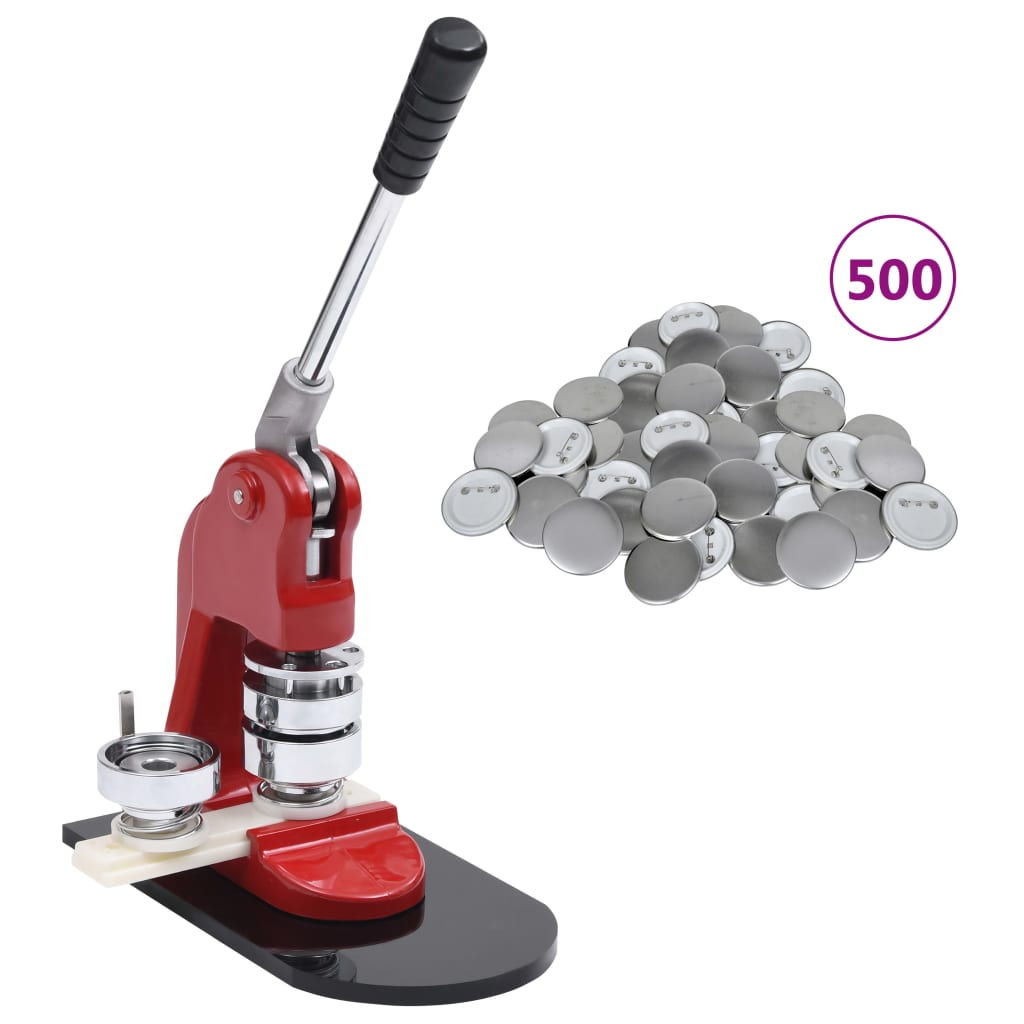 vidaXL 25 mm Button Maker with 500 Button Parts