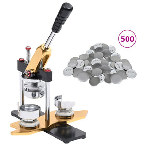 vidaXL Button Maker Machine with 500 Button Parts 58 mm Rotary Die Cutter