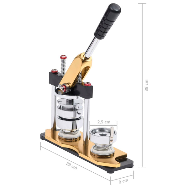 vidaXL Button Maker with 500 Button Parts 25 mm Rotary Cutter