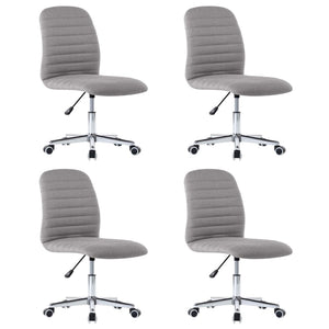 vidaXL Dining Chairs 4 pcs. Light Grey Fabric