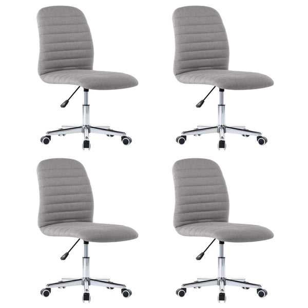 vidaXL Dining Chairs 4 pcs. Light Grey Fabric