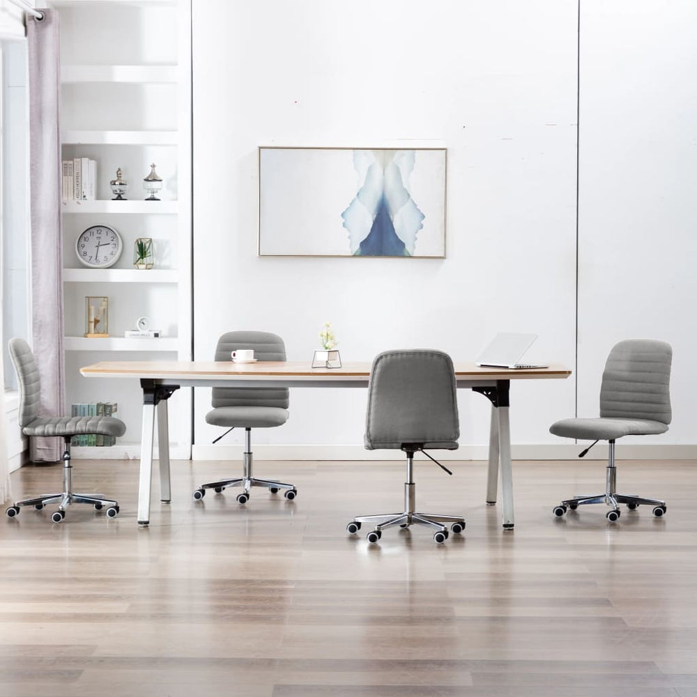 vidaXL Dining Chairs 4 pcs. Light Grey Fabric