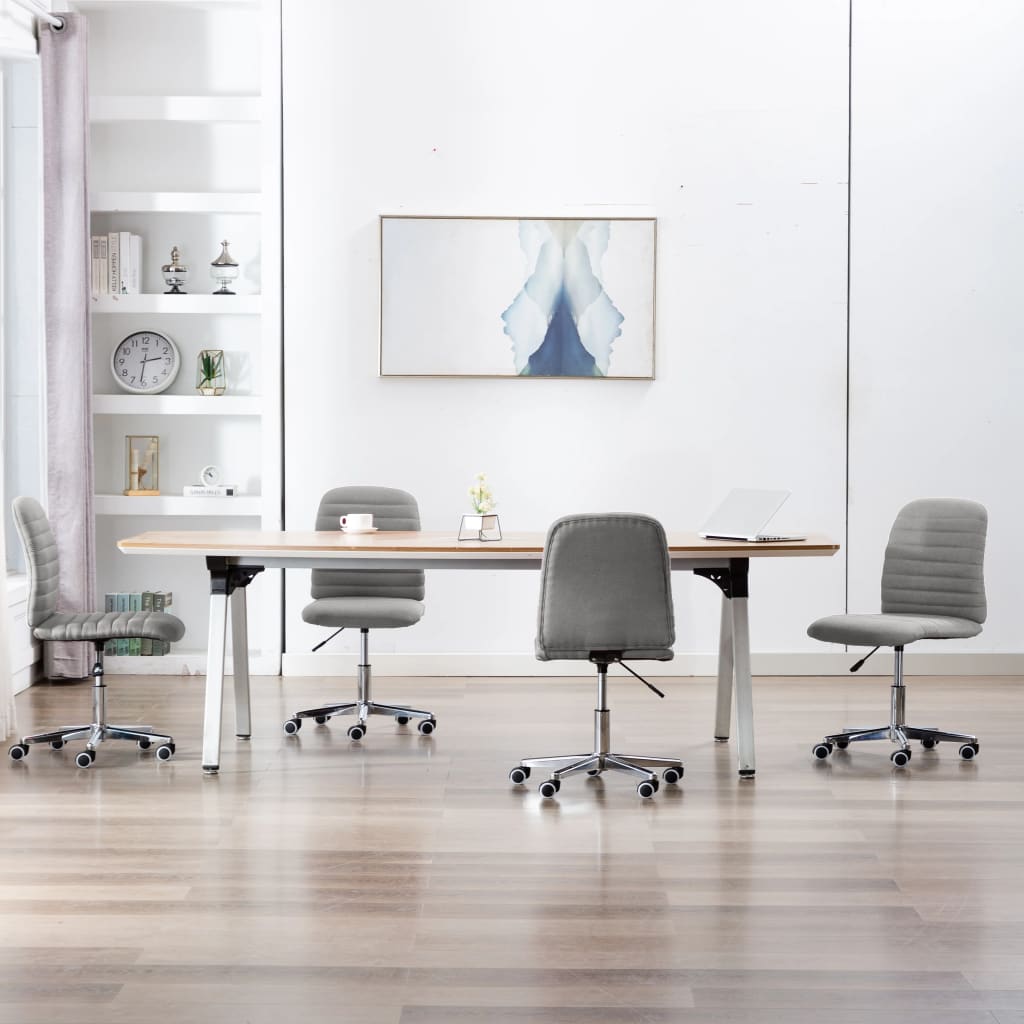 vidaXL Dining Chairs 4 pcs. Light Grey Fabric