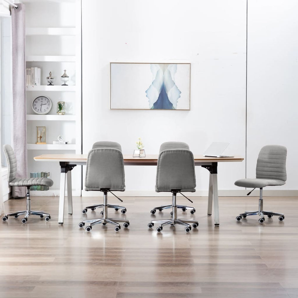 vidaXL Dining Chairs 6 pcs Light Grey Fabric