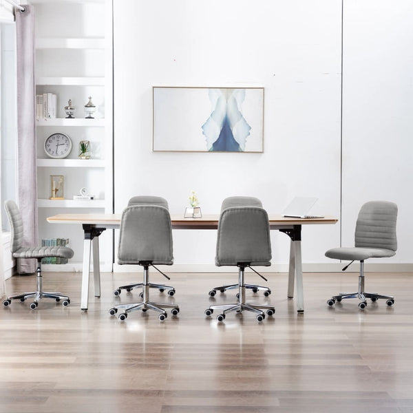 vidaXL Dining Chairs 6 pcs Light Grey Fabric