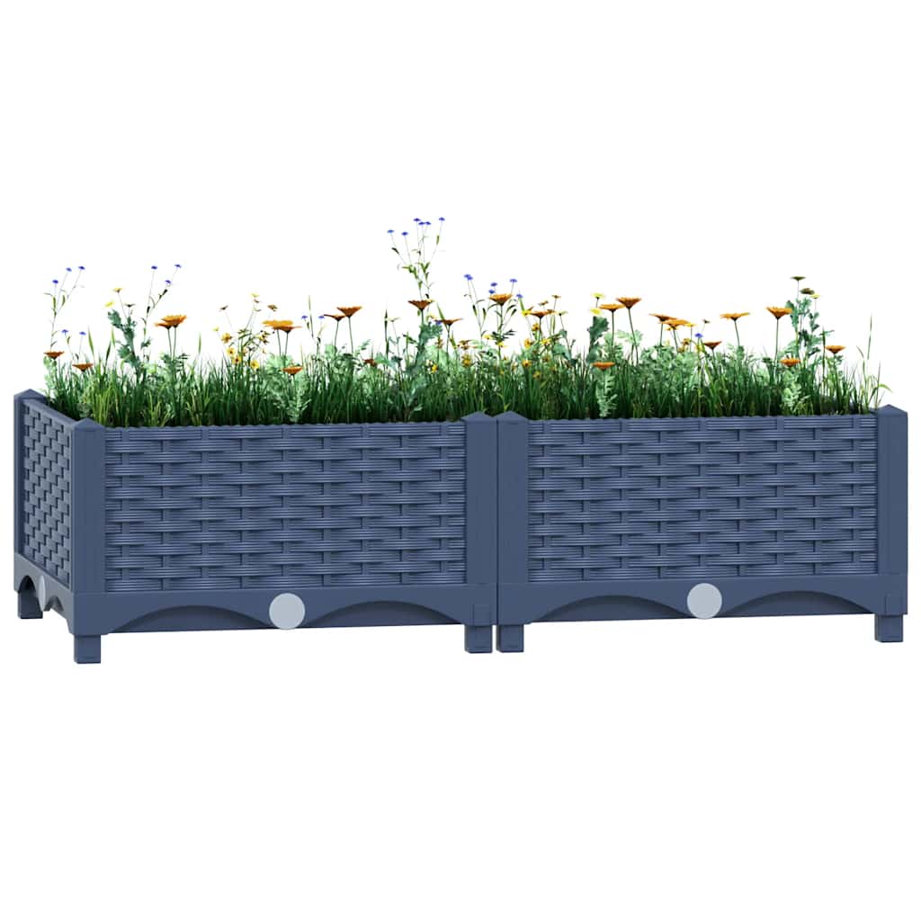 vidaXL Raised Garden Bed 80x40x23 cm Polypropylene