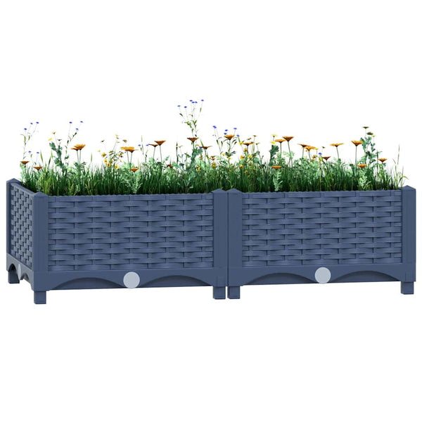 vidaXL Raised Garden Bed 80x40x23 cm Polypropylene