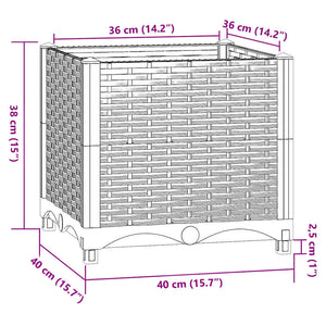 vidaXL Raised Garden Bed 40x40x38 cm Polypropylene