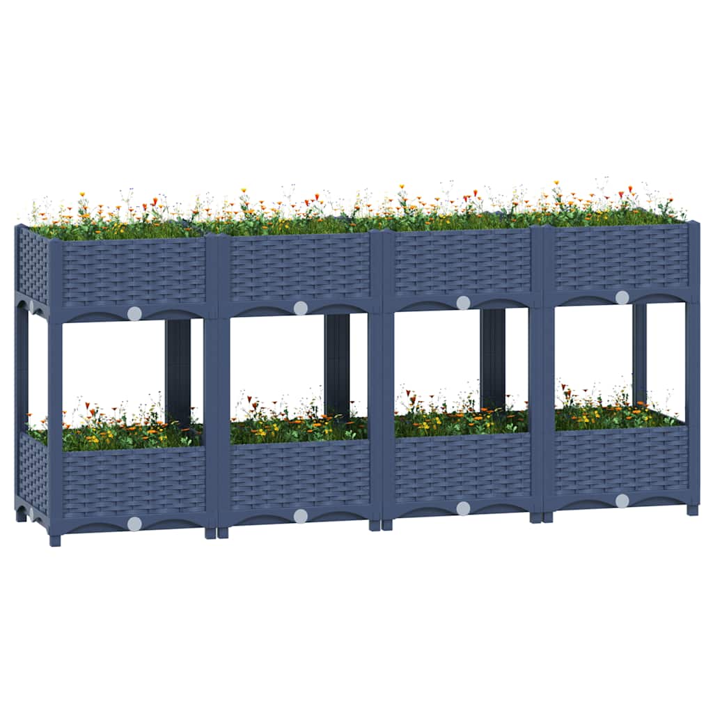 vidaXL Raised Garden Bed 160x40x71 cm Polypropylene