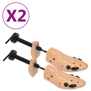 vidaXL Shoe Stretchers 2 Pairs Size 36-40 Solid Pine Wood