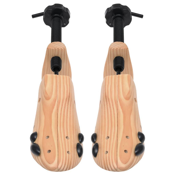 vidaXL Shoe Trees 2 Pairs Size 41-46 Solid Pine Wood