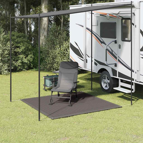 vidaXL Awning Carpet 250x250 cm Anthracite HDPE