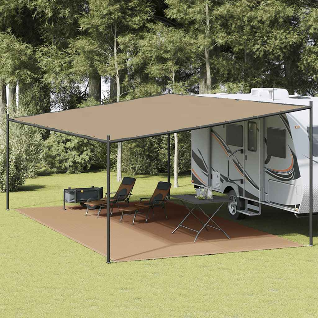 vidaXL Awning Carpet Taupe 400x800 cm HDPE