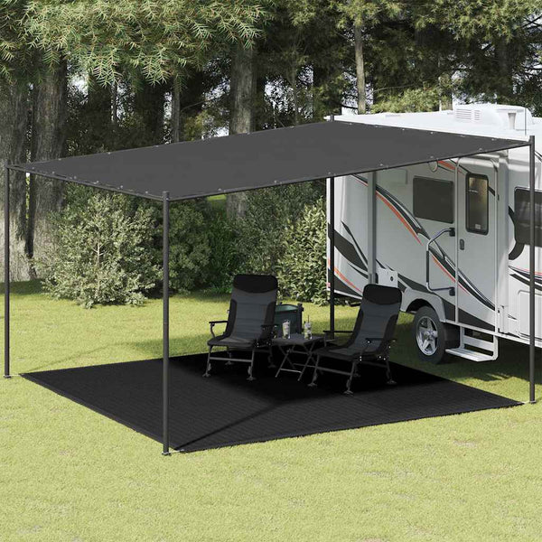 vidaXL Awning Carpet 400x400 cm Black HDPE