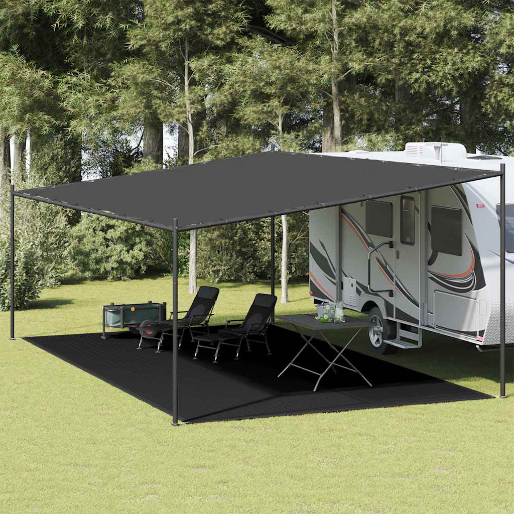 vidaXL Awning Carpet 400x700 cm Black HDPE