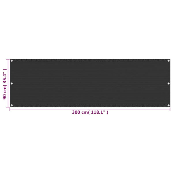 vidaXL Balcony Privacy Screen Anthracite 90x300 cm HDPE