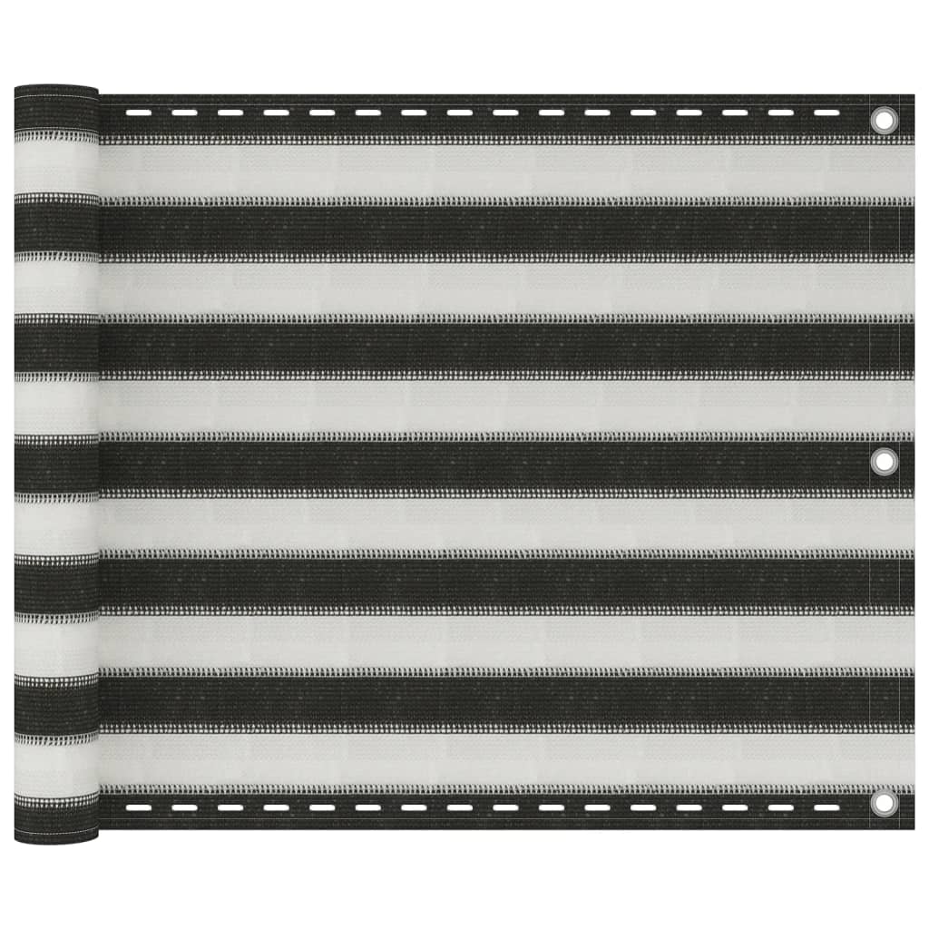 vidaXL HDPE Balcony Privacy Screen 75x300 cm Anthracite and White
