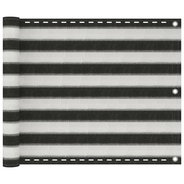 vidaXL HDPE Balcony Privacy Screen 75x300 cm Anthracite and White
