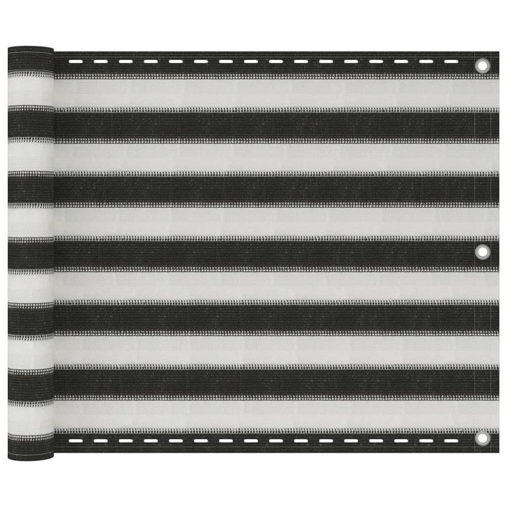vidaXL Balcony Privacy Screen HDPE 75x500 cm Anthracite and White