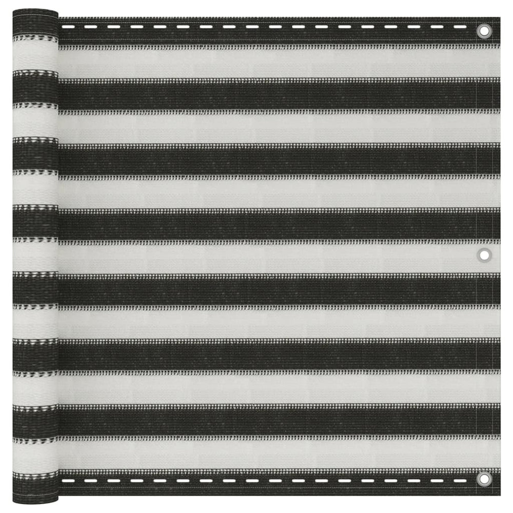 vidaXL Balcony Privacy Screen HDPE 90x300 cm Anthracite and White