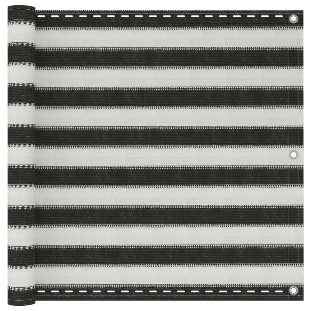 vidaXL HDPE Balcony Privacy Screen 90x500 cm Anthracite and White
