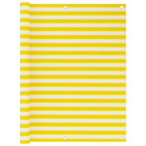 vidaXL Balcony Privacy Screen Yellow and White 120x500 cm HDPE