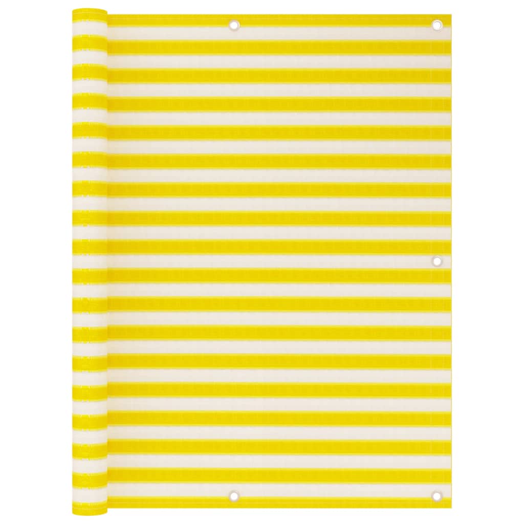 vidaXL Balcony Privacy Screen Yellow and White 120x500 cm HDPE