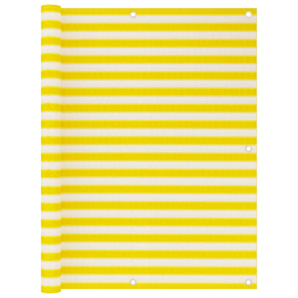 vidaXL Balcony Privacy Screen Yellow and White 120x500 cm HDPE