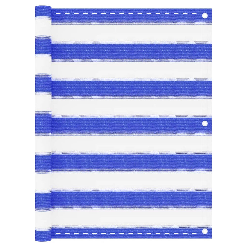 vidaXL Balcony Privacy Screen Blue and White 75x500 cm HDPE