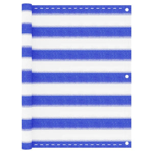 vidaXL Balcony Privacy Screen Blue and White 75x500 cm HDPE