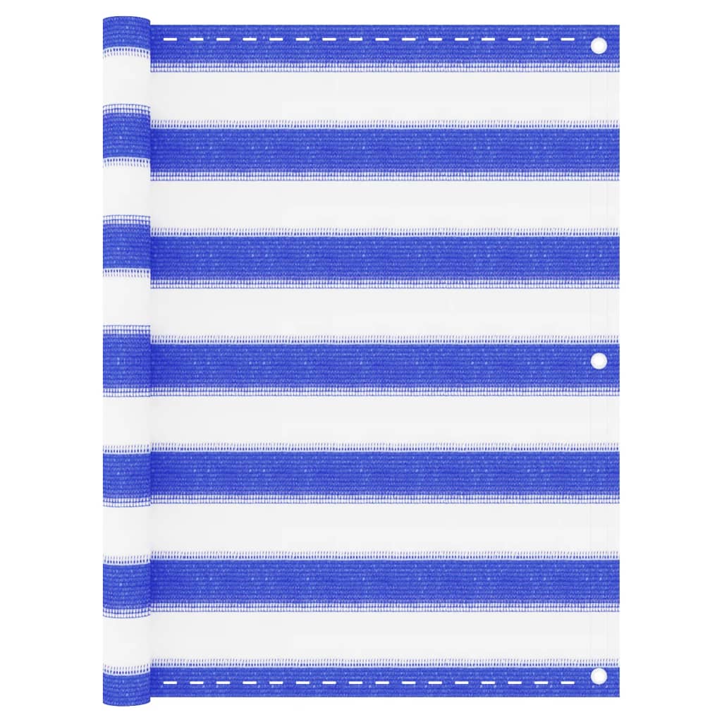 vidaXL Balcony Privacy Screen Blue and White 75x500 cm HDPE