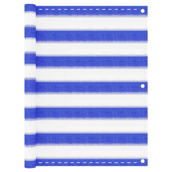 vidaXL Balcony Privacy Screen Blue and White 75x500 cm HDPE