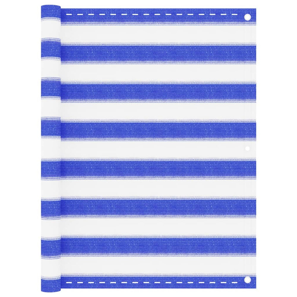 vidaXL Balcony Privacy Screen Blue and White 90x300 cm HDPE