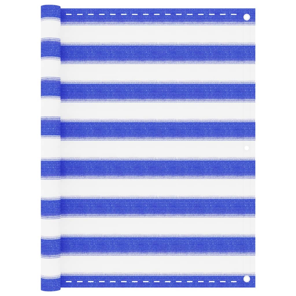 vidaXL Balcony Privacy Screen Blue and White 90x300 cm HDPE