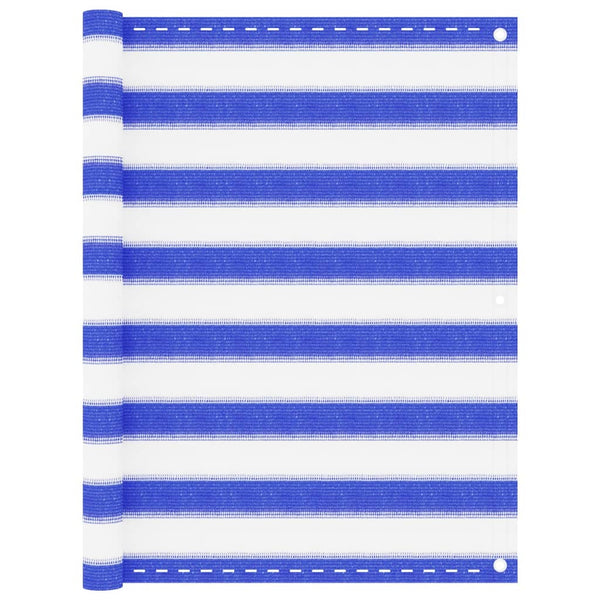 vidaXL Balcony Privacy Screen Blue and White 90x300 cm HDPE