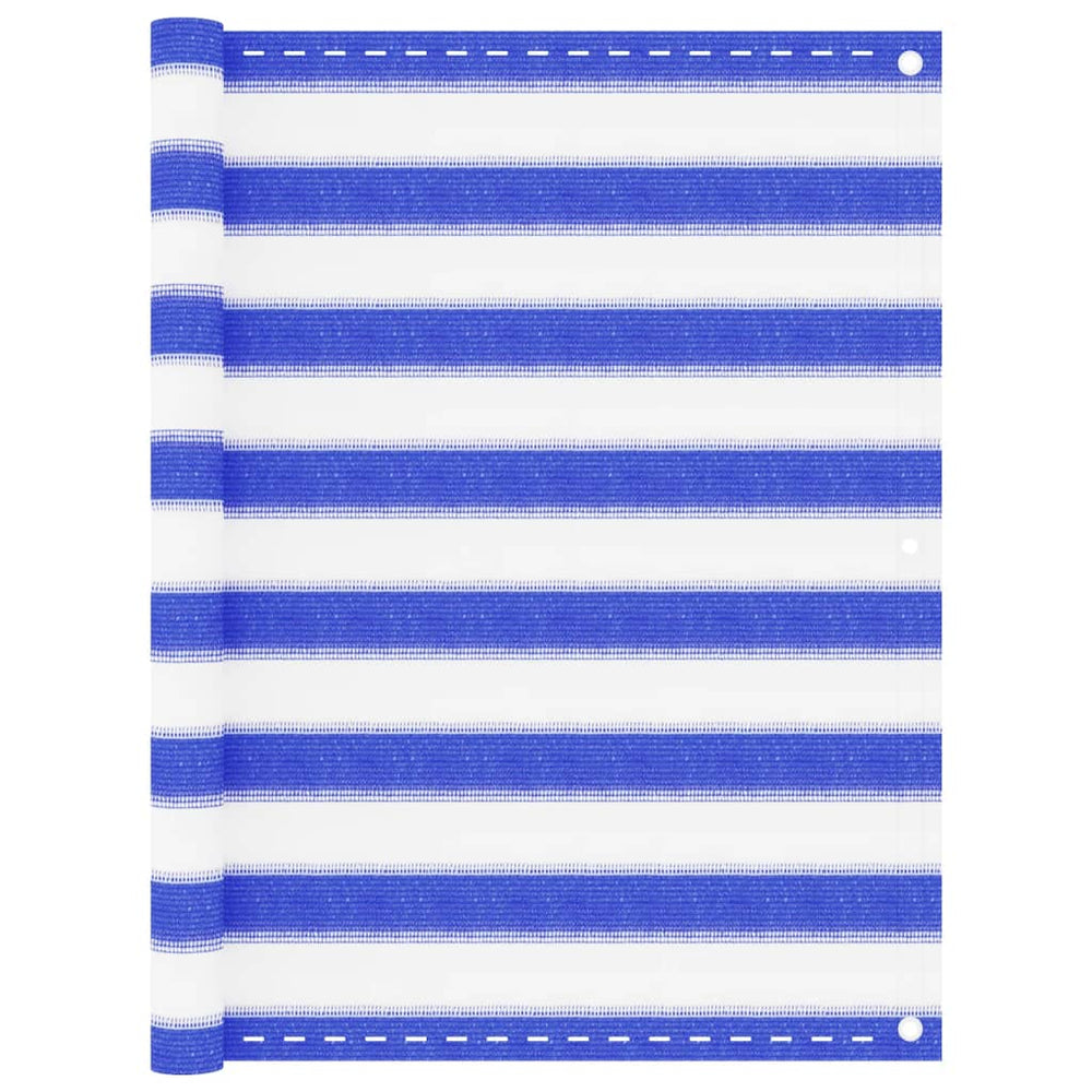 vidaXL Balcony Privacy Screen Blue and White 90x400 cm HDPE